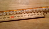 Afstand, h�jde og diameter p� dioderne m�les