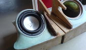 Pr�ve montering af subwoofer efter slibning